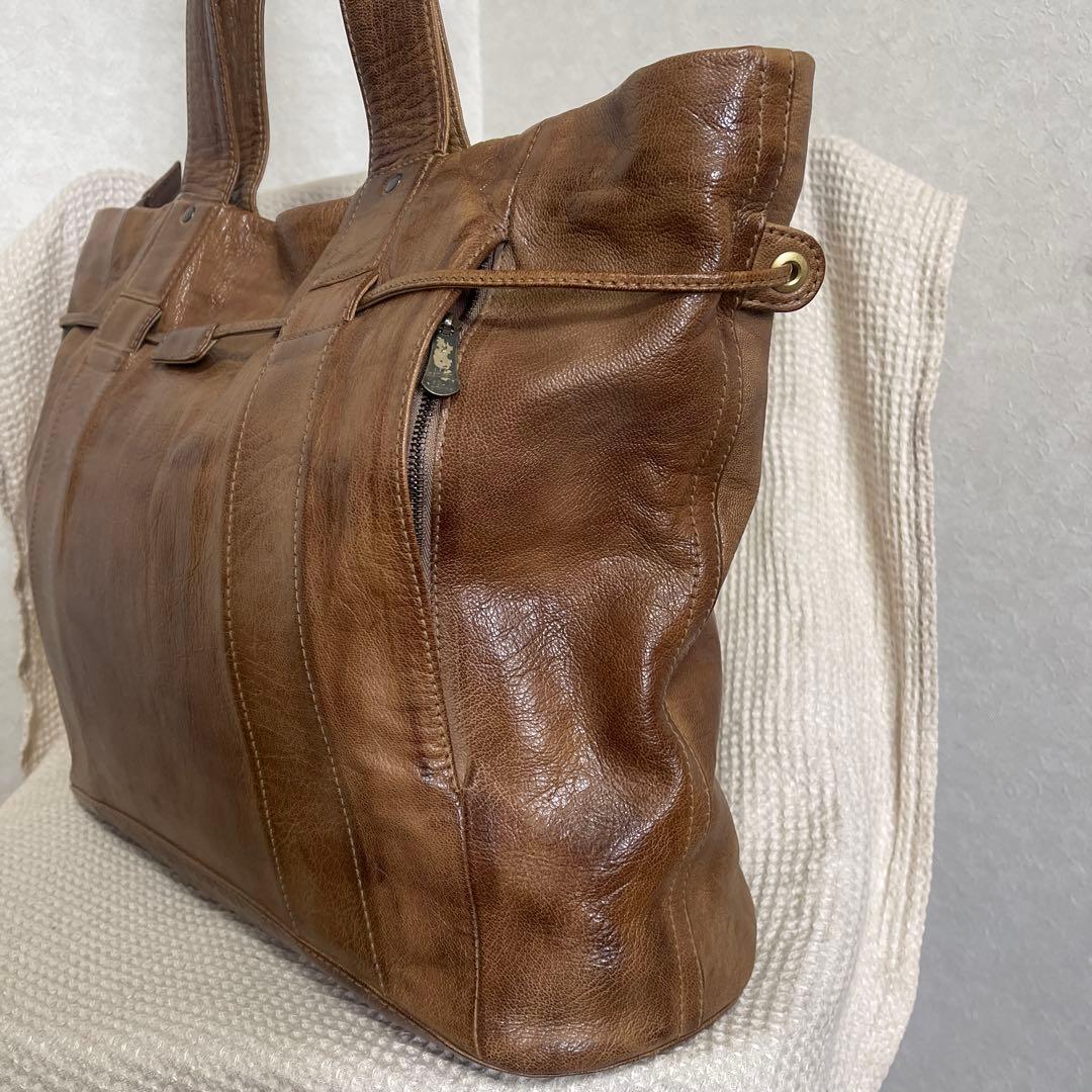 ◇ dan genten ダンゲンテン レザーショルダーバッグ ブラウン ◇