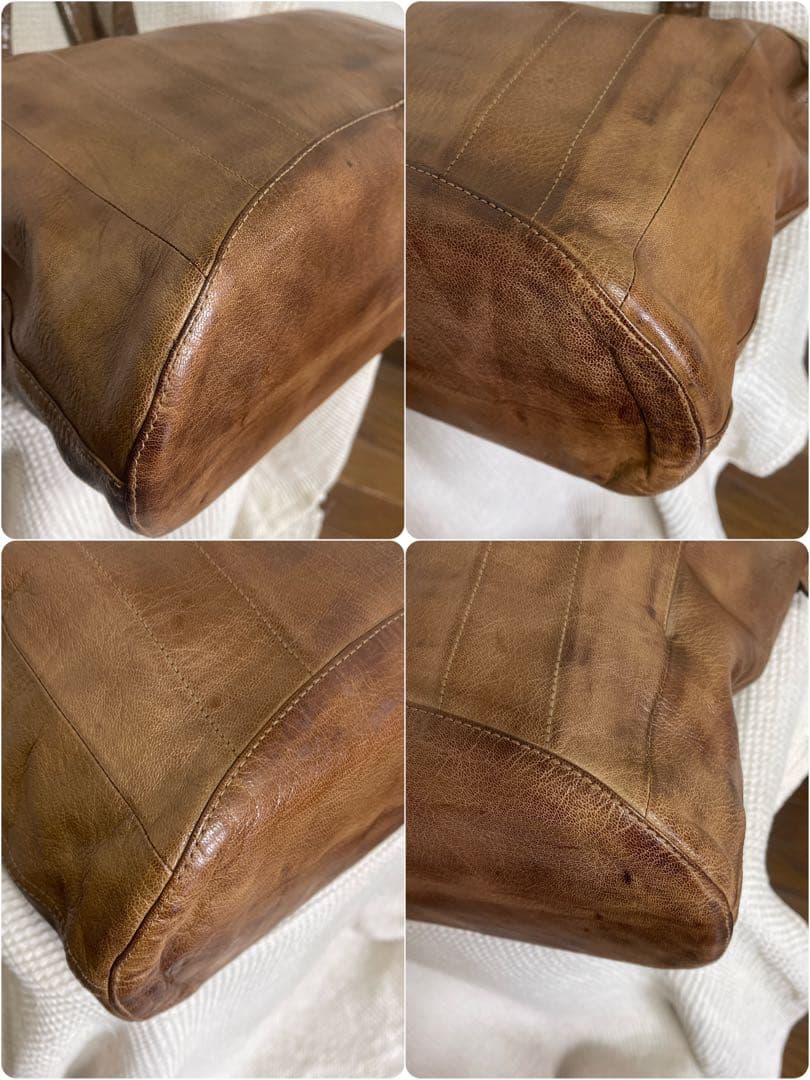 ◇ dan genten ダンゲンテン レザーショルダーバッグ ブラウン ◇