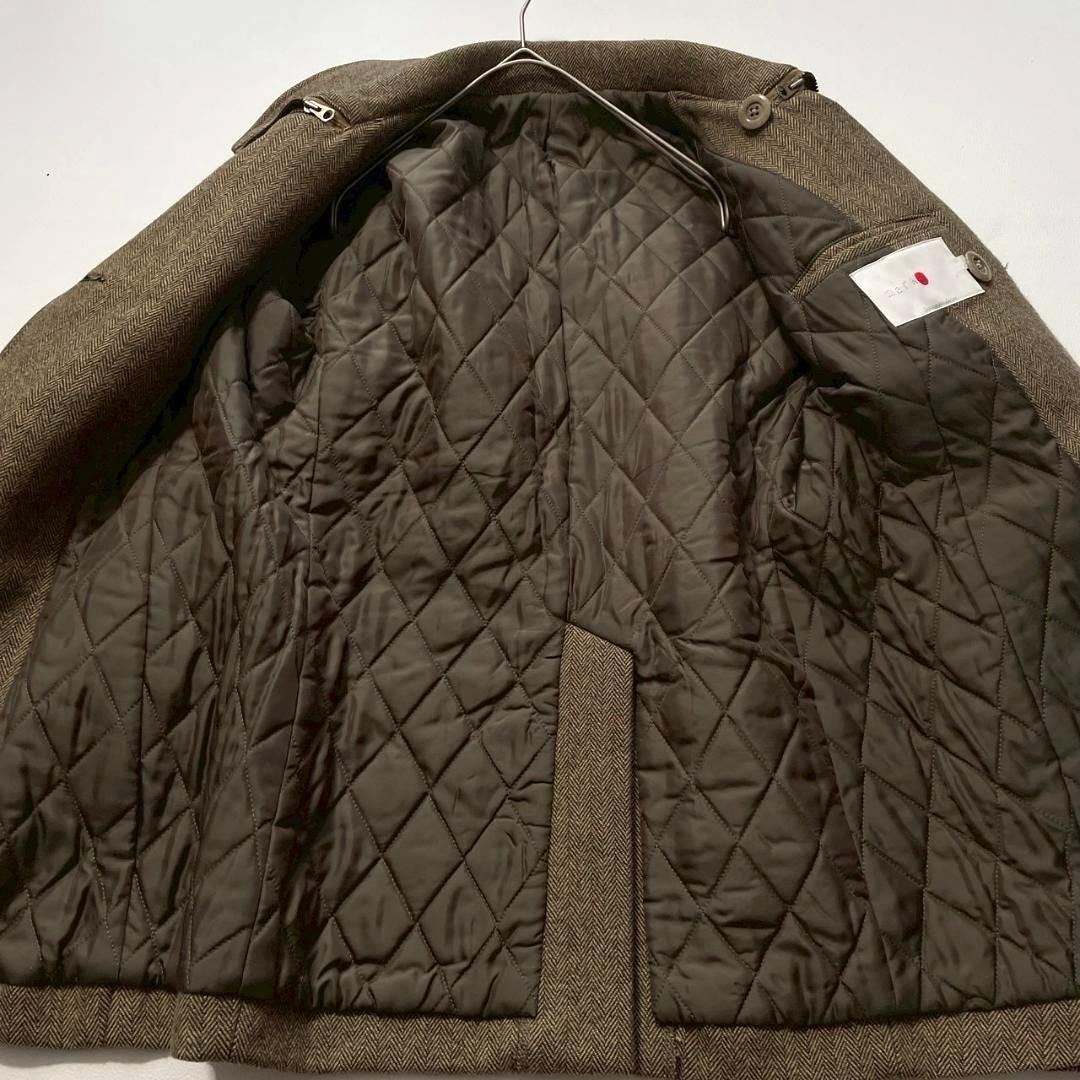 【ルー】marka ウール カシミヤ混 ヘリンボーン ピーコート ブラウン