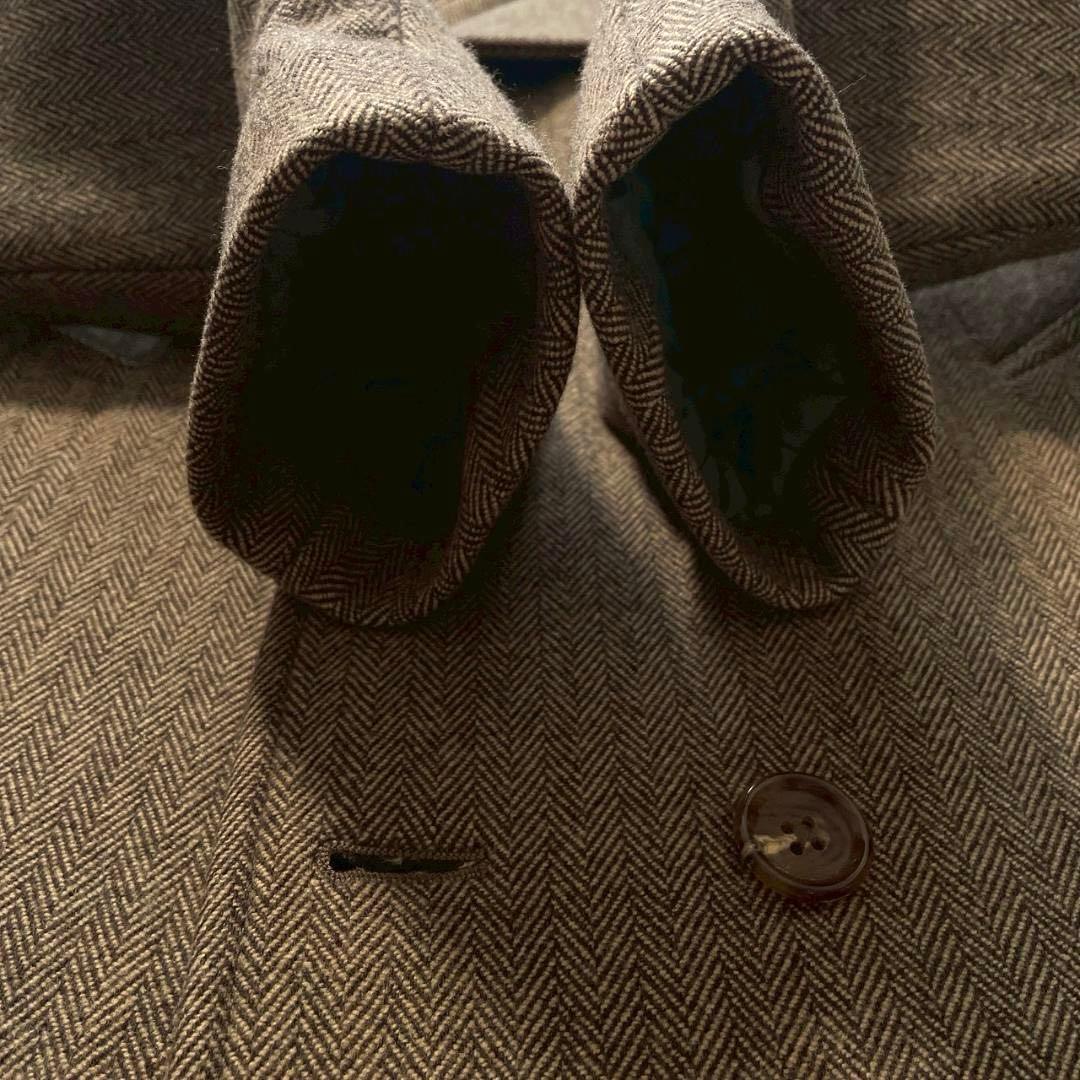 【ルー】marka ウール カシミヤ混 ヘリンボーン ピーコート ブラウン