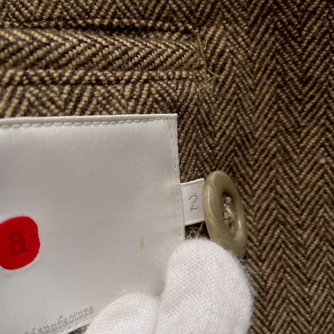 【ルー】marka ウール カシミヤ混 ヘリンボーン ピーコート ブラウン