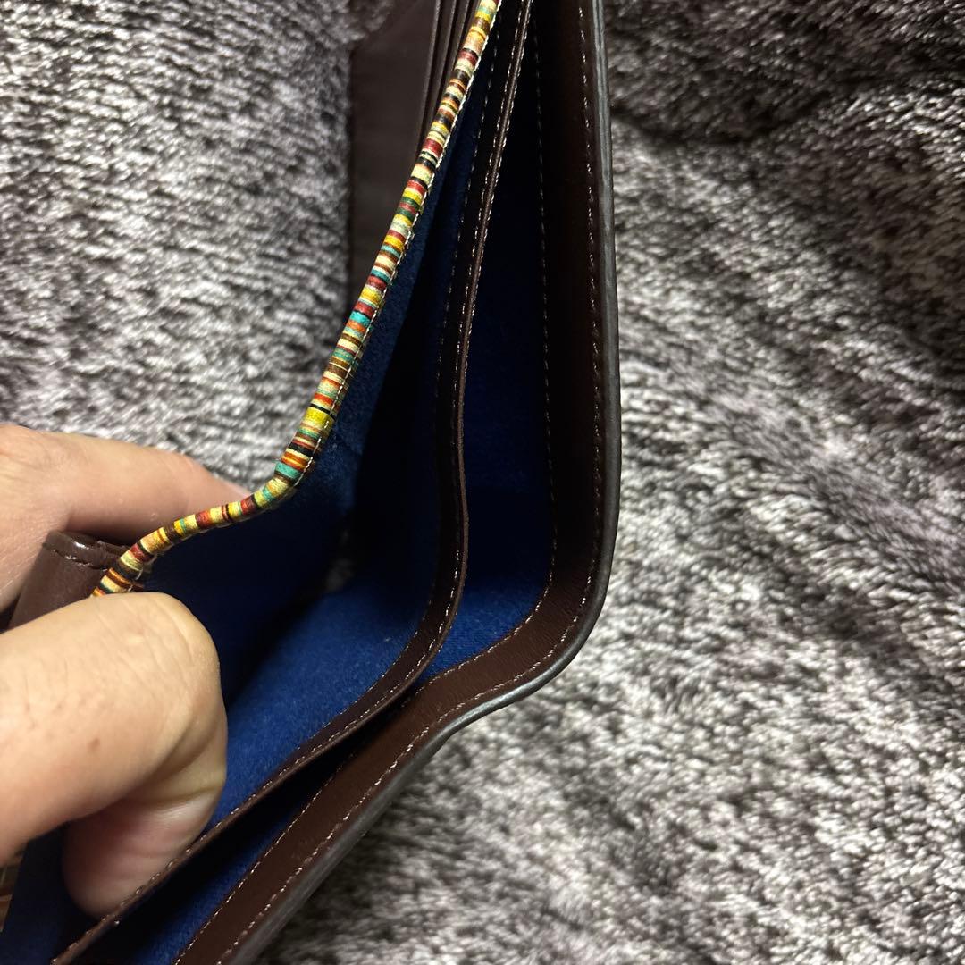 あ*ね様 【未使用保管品】ポールスミス　二つ折り財布　ダークブラウン