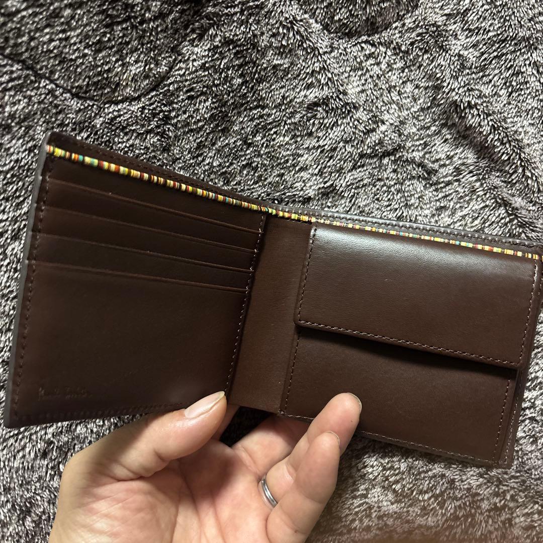 あ*ね様 【未使用保管品】ポールスミス　二つ折り財布　ダークブラウン