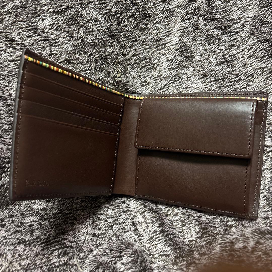 あ*ね様 【未使用保管品】ポールスミス　二つ折り財布　ダークブラウン