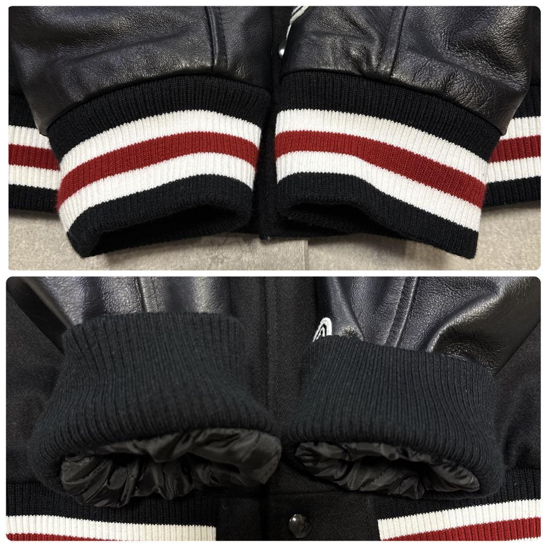 【美品】MOBSTYLES スタジャン 牛革袖 トマホーク刺繍 モブスタイル Ｌ