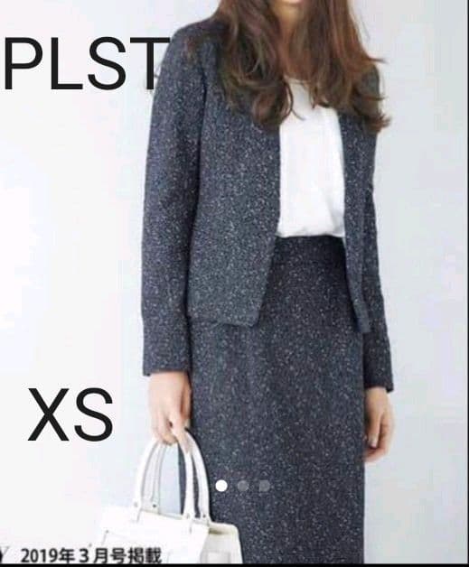 PLST 上下セットアップ スーツ ジャケット スカート ネイビー 紺色