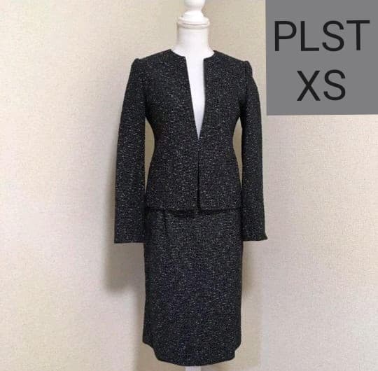 PLST 上下セットアップ スーツ ジャケット スカート ネイビー 紺色