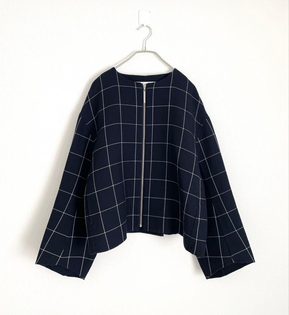 ADORE ダブルウィンドウペンノーカラージャケット ウールリバーブルゾン