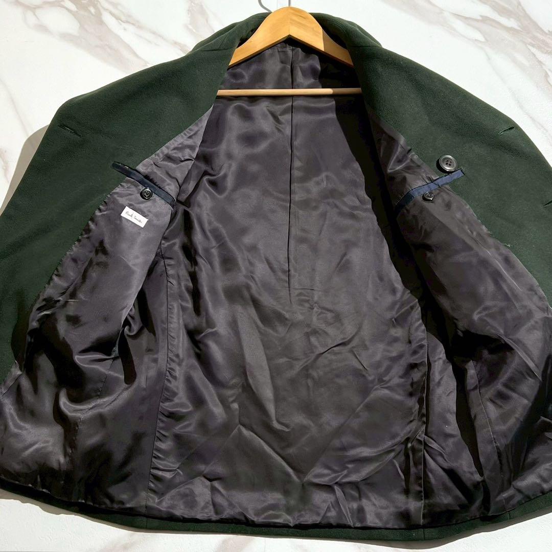 【美品✨】ポールスミス バイカラー ピーコート 希少デザイン レザー金具 紺 緑