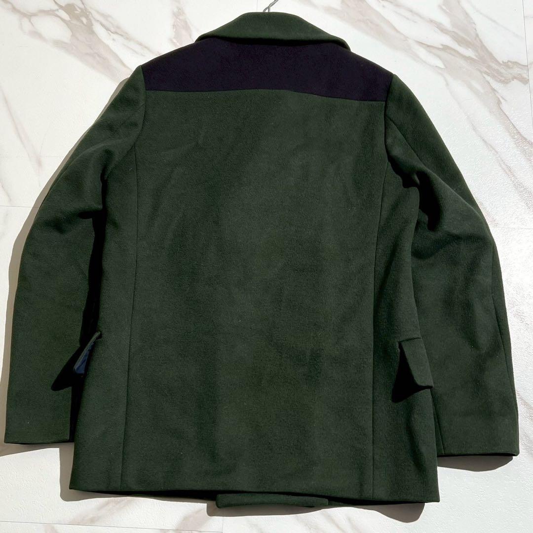 【美品✨】ポールスミス バイカラー ピーコート 希少デザイン レザー金具 紺 緑