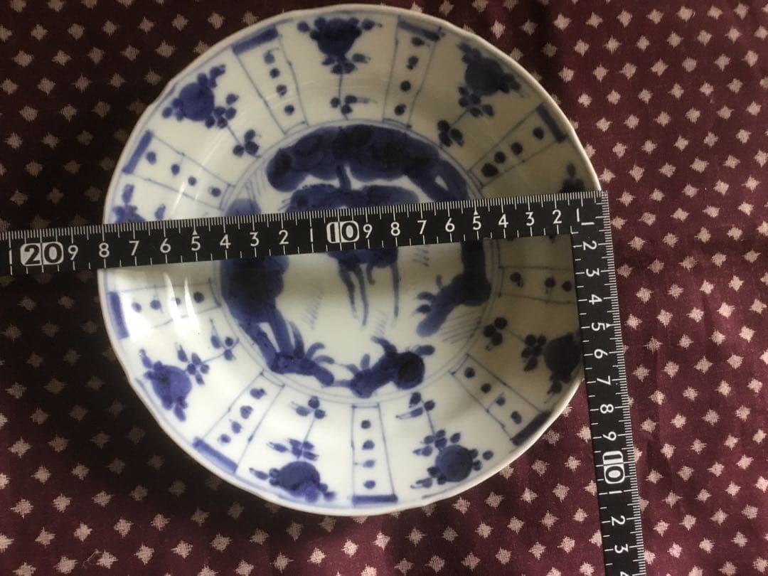 中尾郁夫　染め付け皿