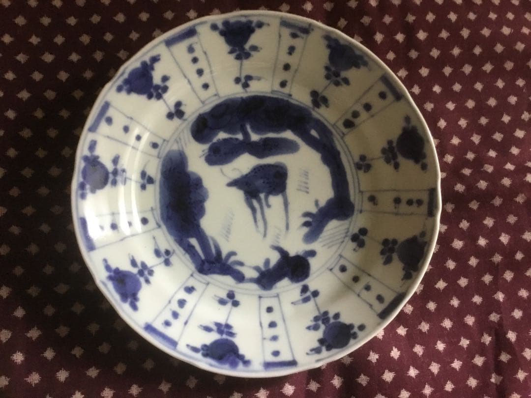 中尾郁夫　染め付け皿