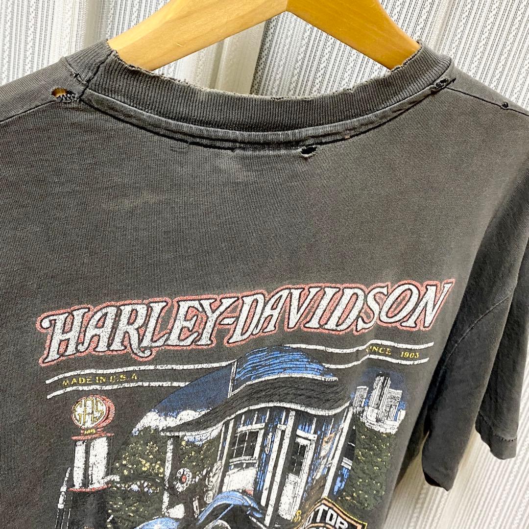 激鬼フェード ボロ 90s ハーレー ブルー フレイム ファイヤー flame