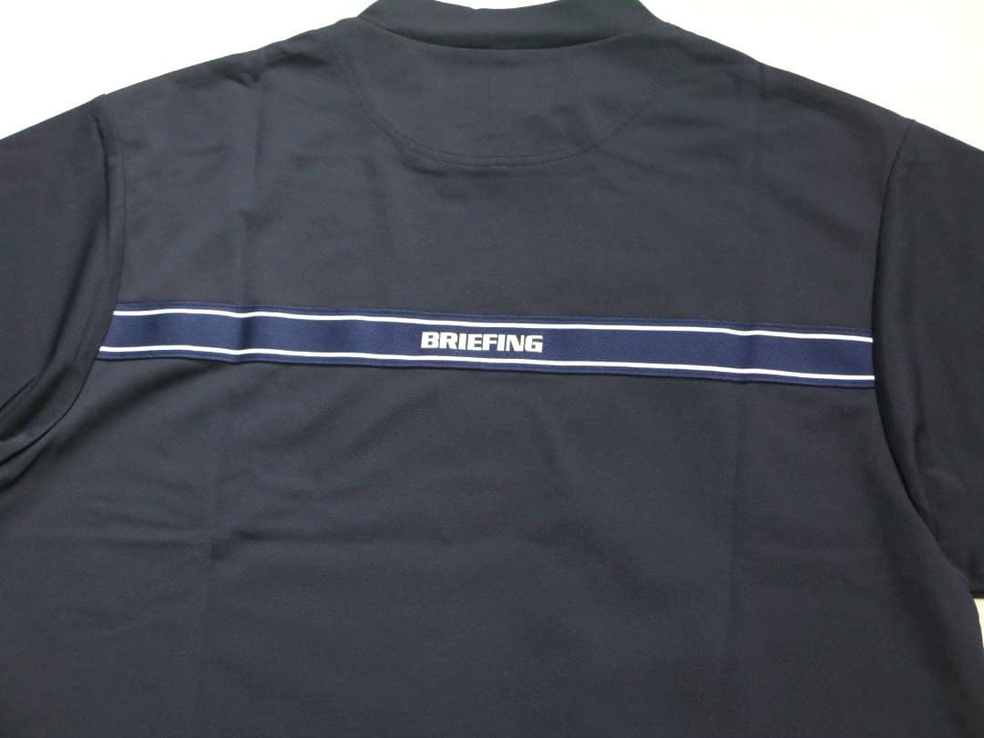 BRIEFING GOLFブリーフィングゴルフバックロゴラインシャツネイビーⓂ