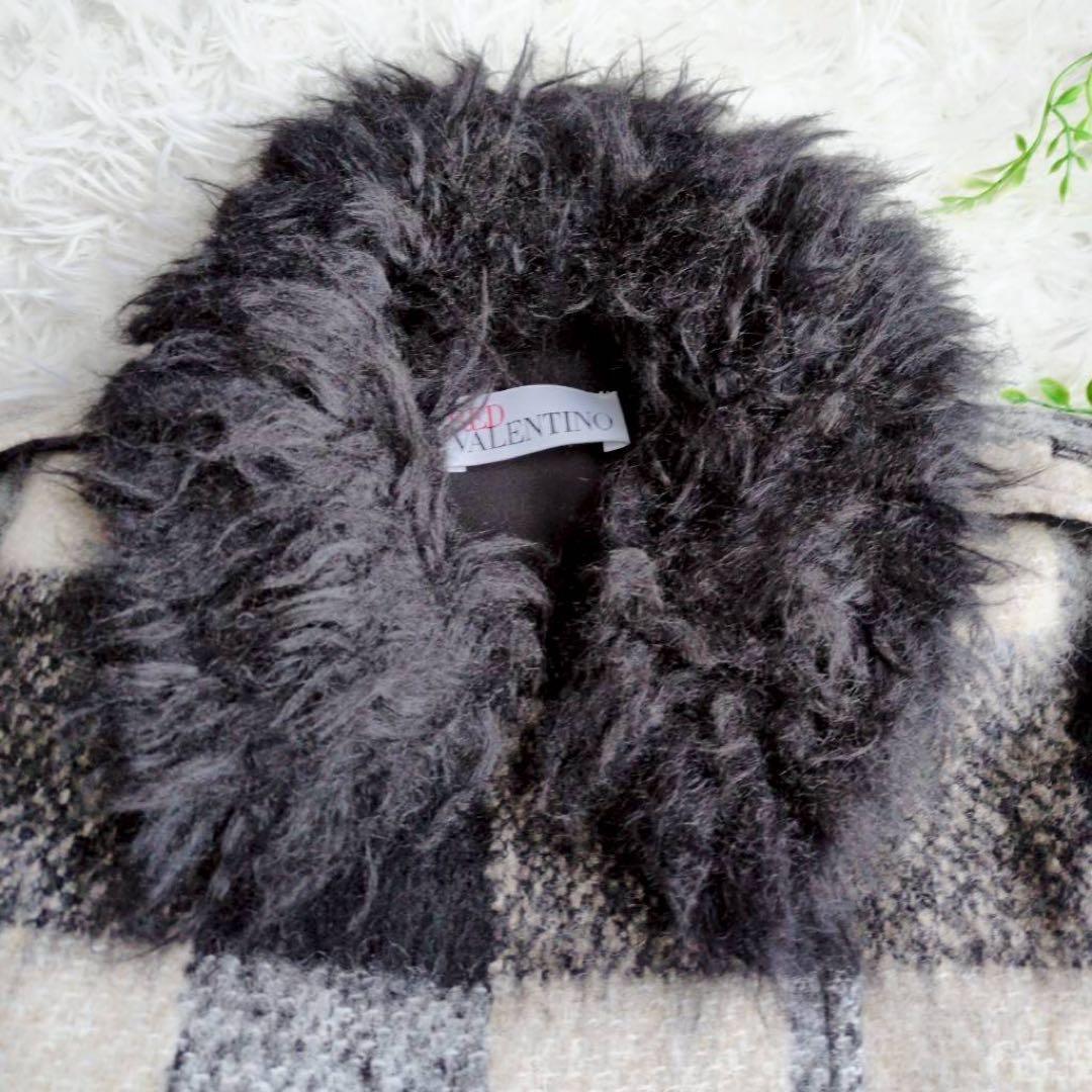 ◾︎入手困難◾︎ レッドヴァレンティノ ダブルブレストケープコート チェック 38