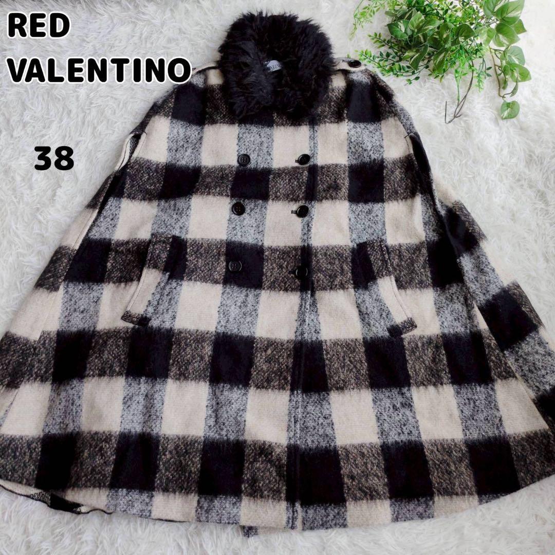 ◾︎入手困難◾︎ レッドヴァレンティノ ダブルブレストケープコート チェック 38