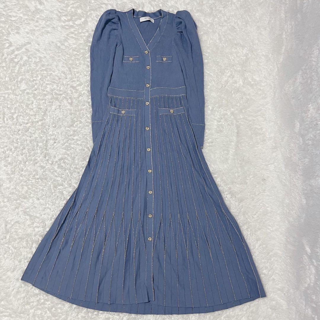 ワンピース Suite Room Knit Long Dress M sepia blue