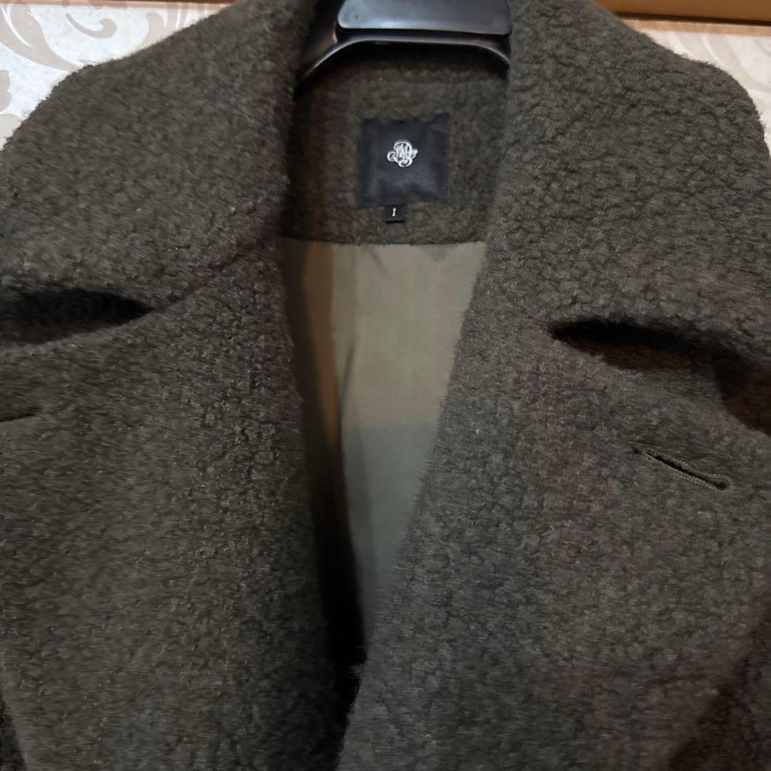 ダークブラウン ダブルブレストコート サイズI