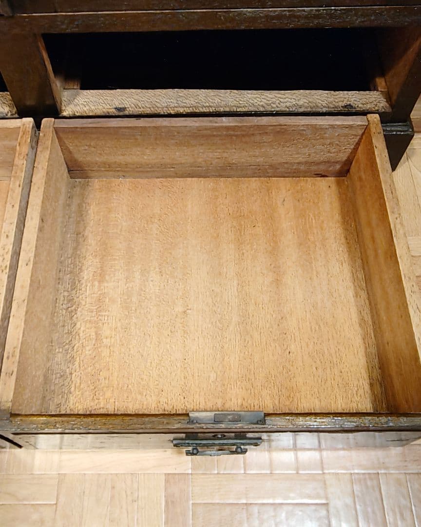 ガラス棚　本棚　キャビネット　ダイヤガラス　古家具　昭和レトロ