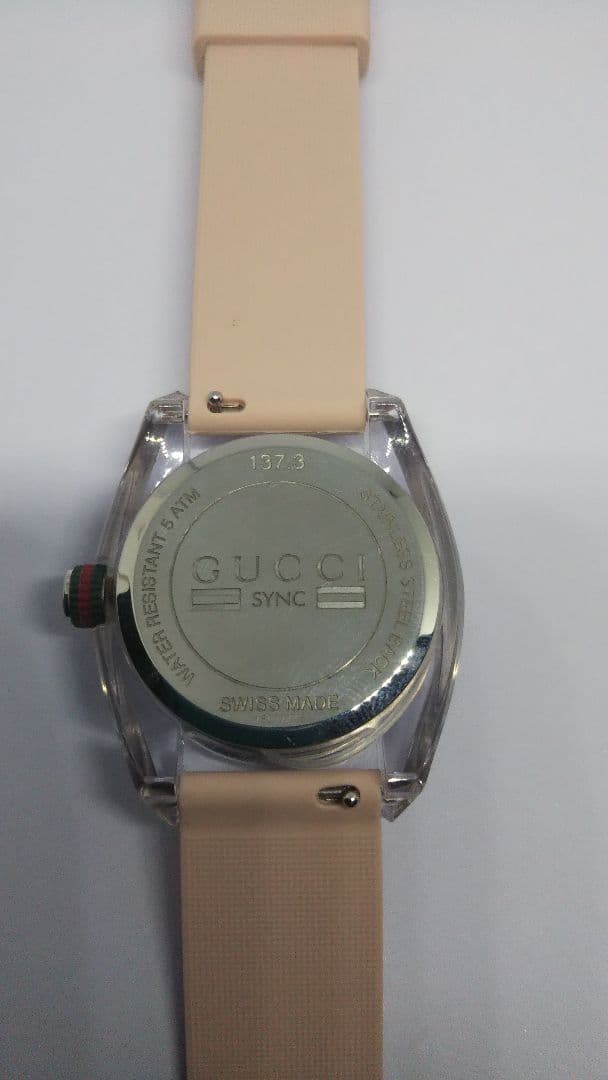 【電池交換済み】GUCCI シンク ラバーベルト 腕時計