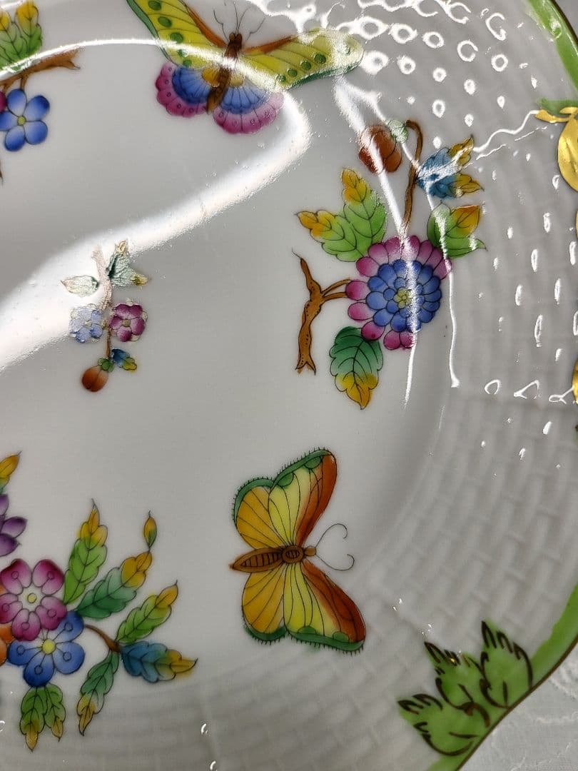 美品✨ヘレンド ヴィクトリアブーケ サラダ デザート プレート17 皿 花蝶①