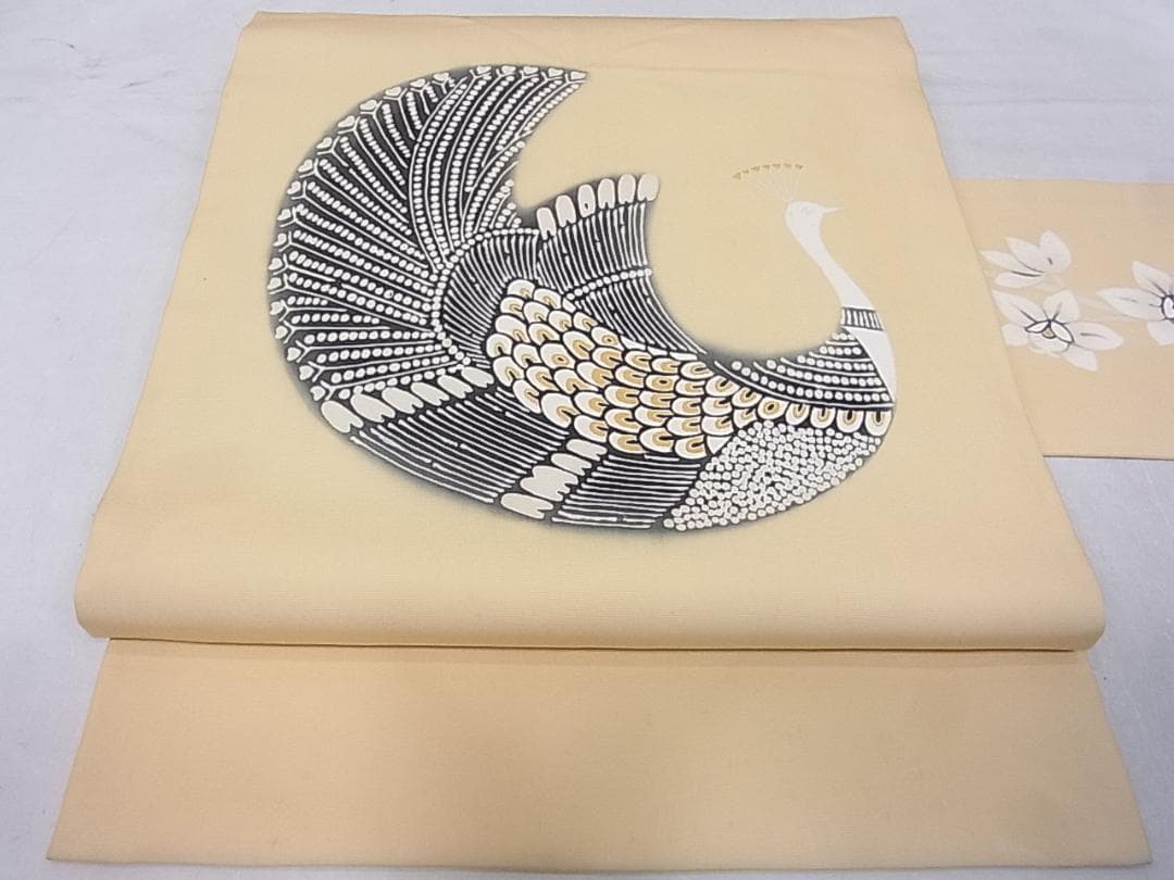 ♦︎きもの結♦︎人間国宝　羽田登喜男　塩瀬　九寸名古屋帯　正絹♦︎80