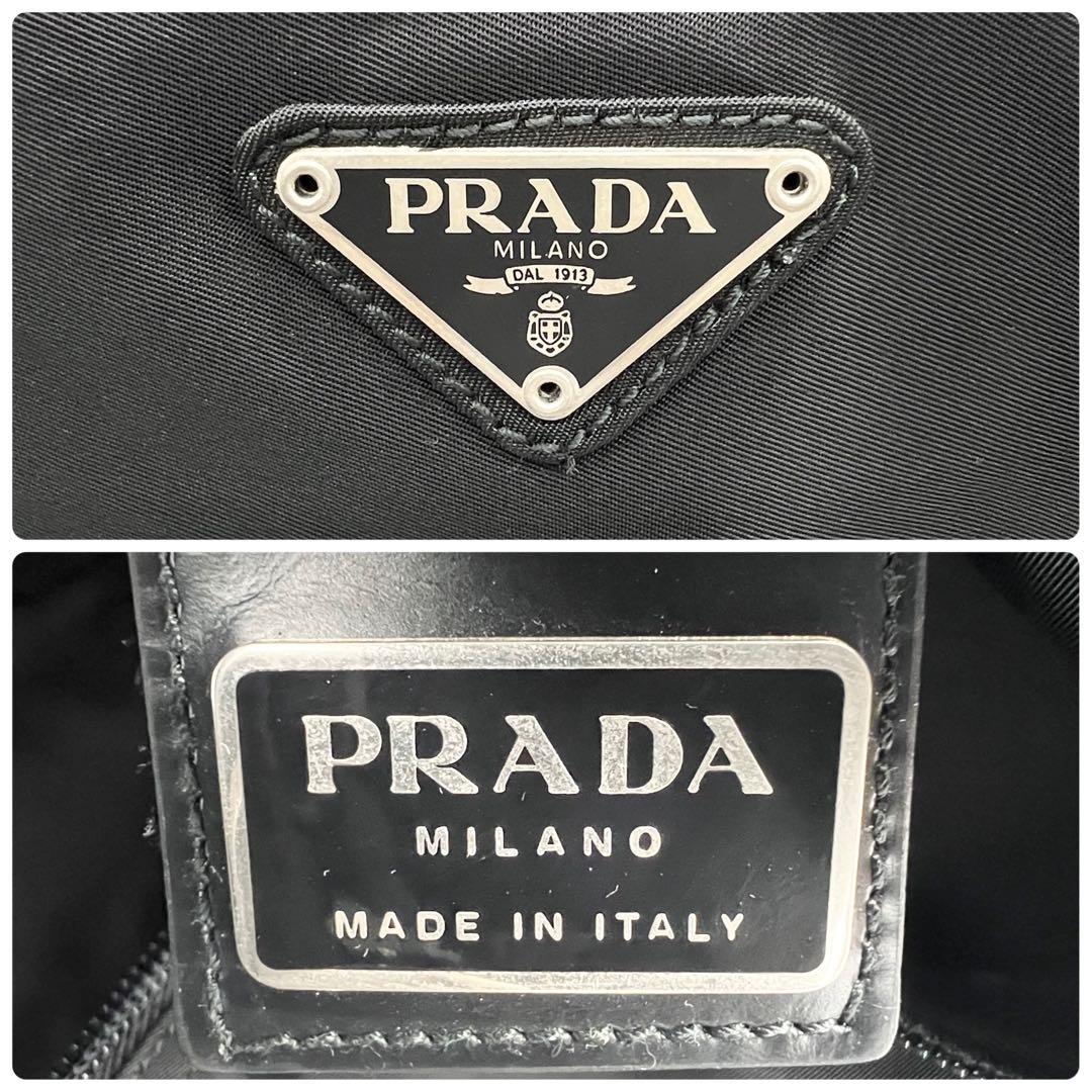 【美品✨】 プラダ 2WAY ボストンバッグ 三角ロゴ ショルダー ブラック 黒