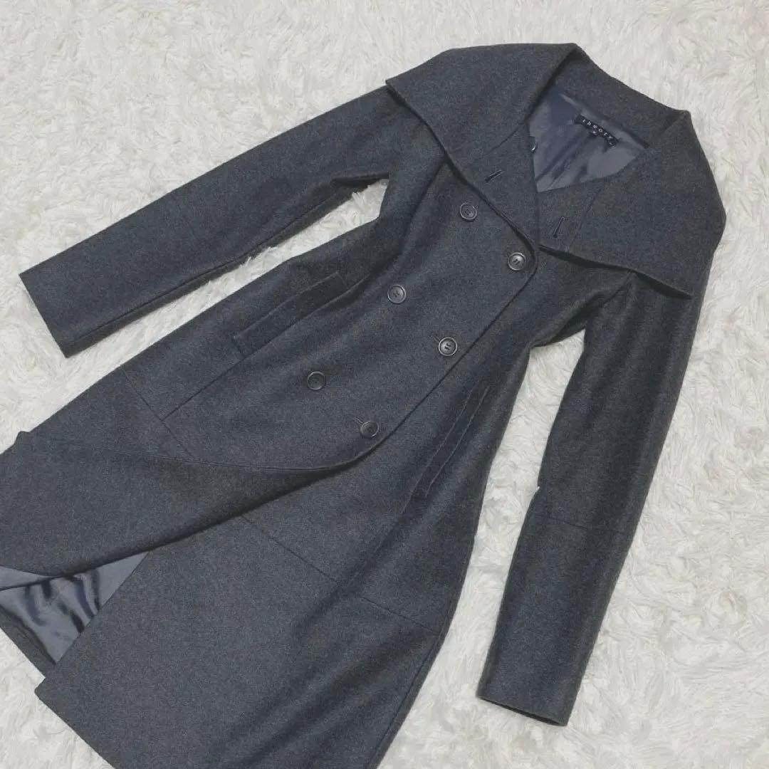 131【極美品】希少 theory セオリー コート ダブル ウール混