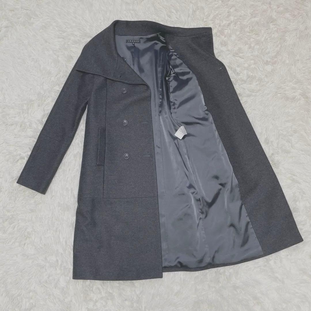 131【極美品】希少 theory セオリー コート ダブル ウール混