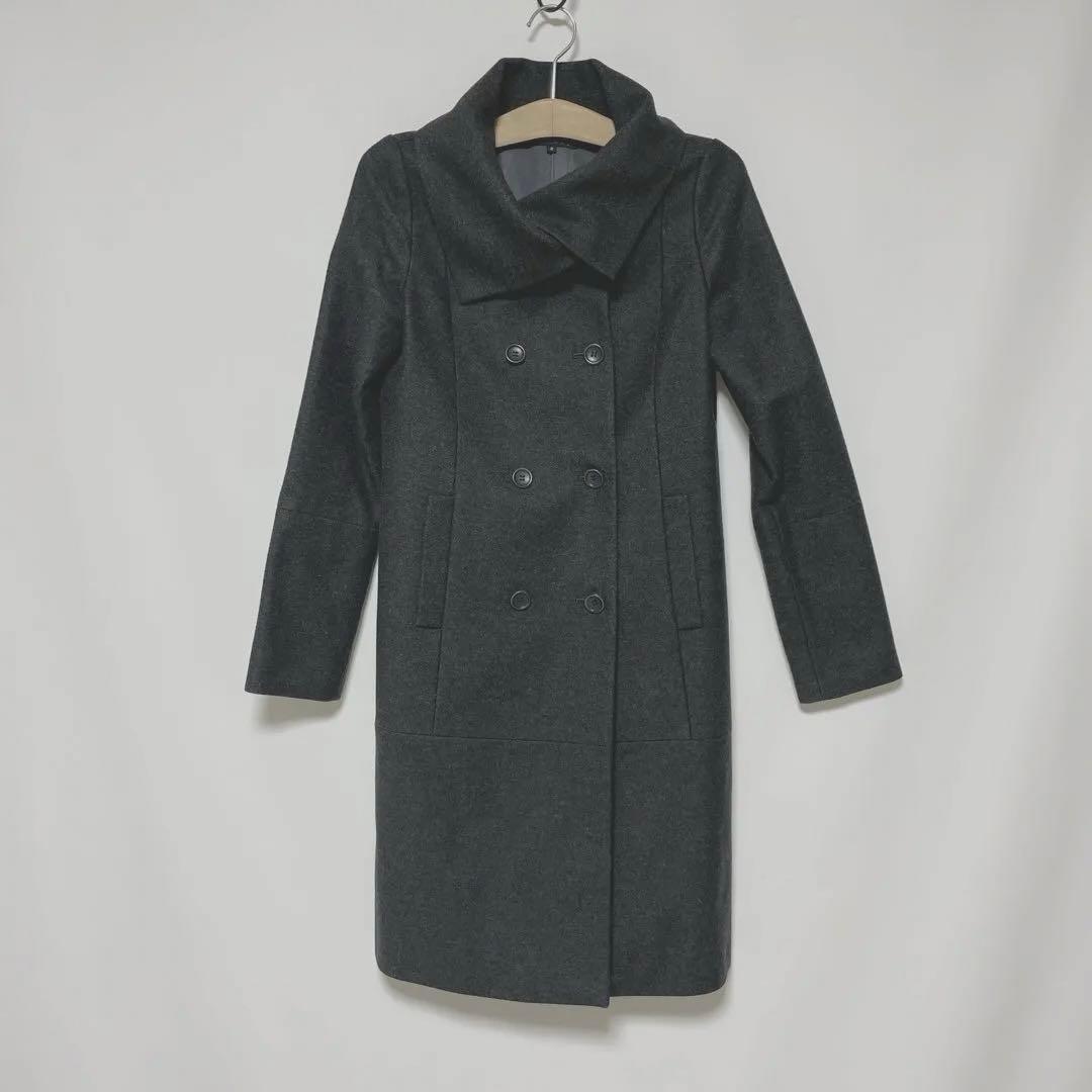 131【極美品】希少 theory セオリー コート ダブル ウール混