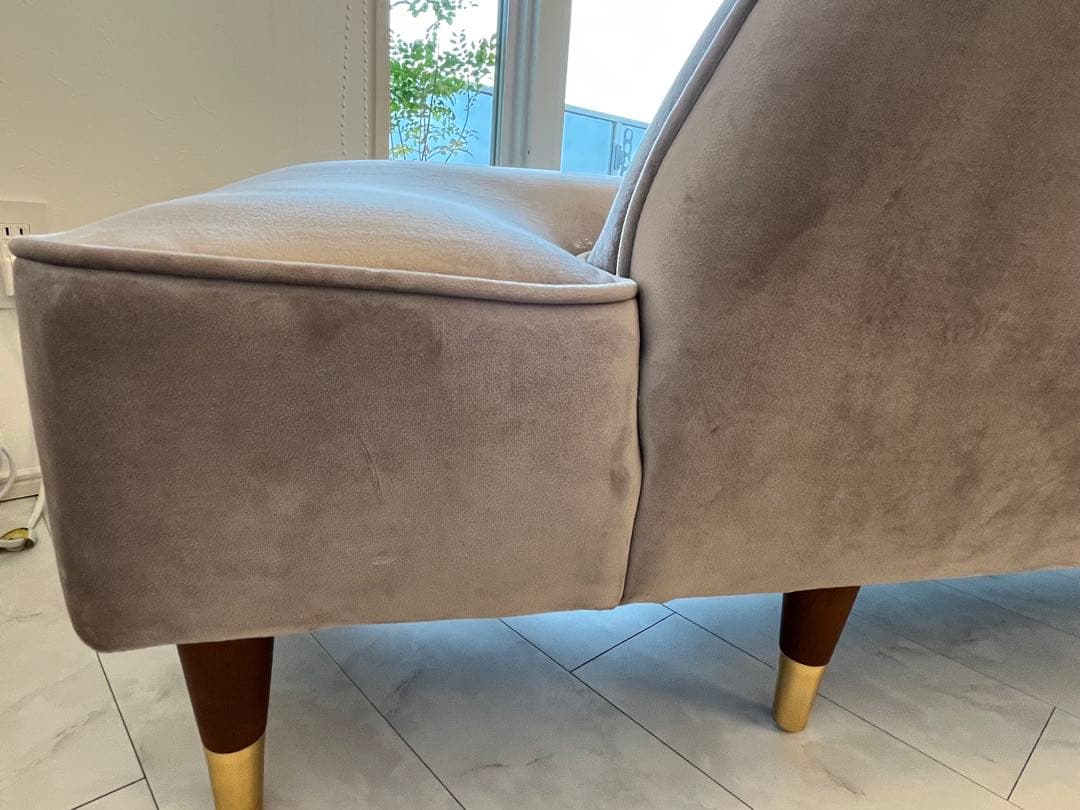 カウチソファ ベルベット調 LOWYA