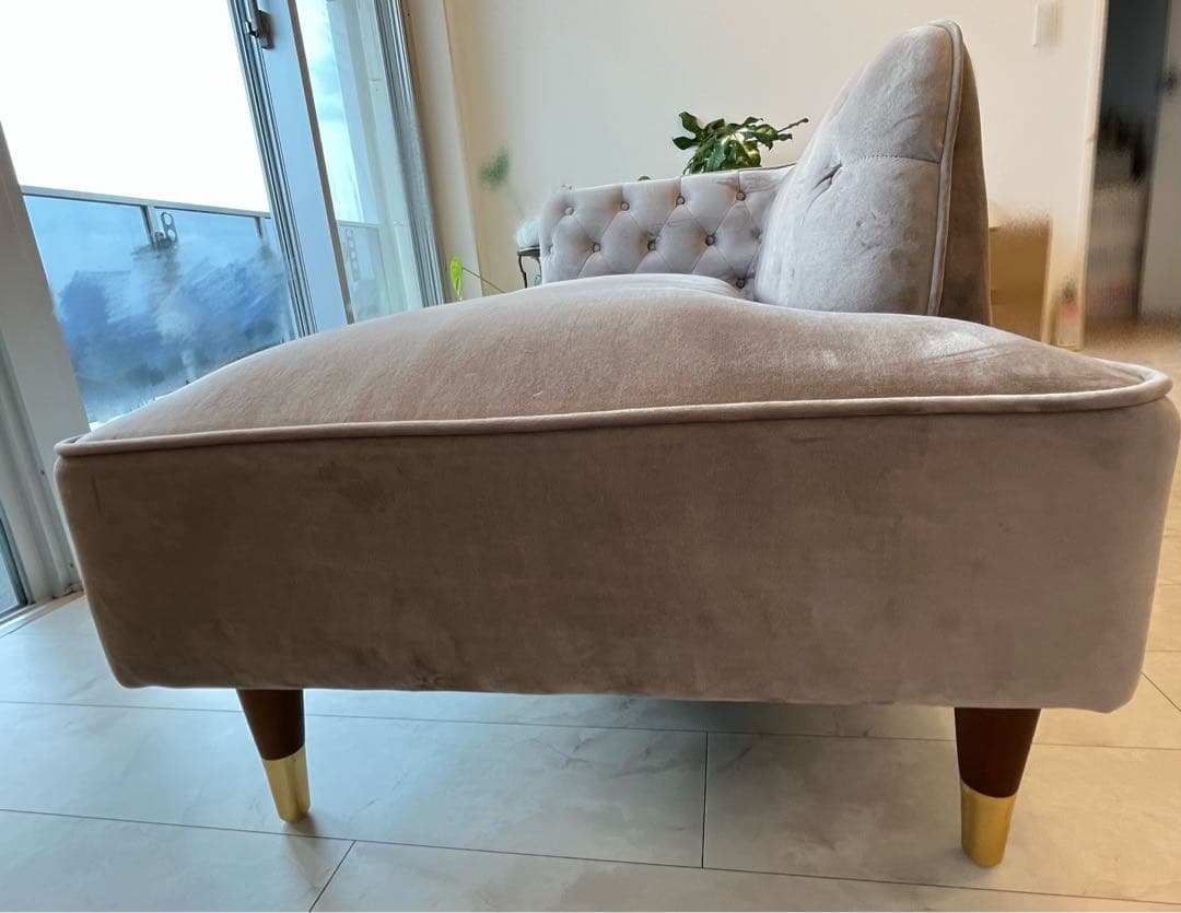 カウチソファ ベルベット調 LOWYA