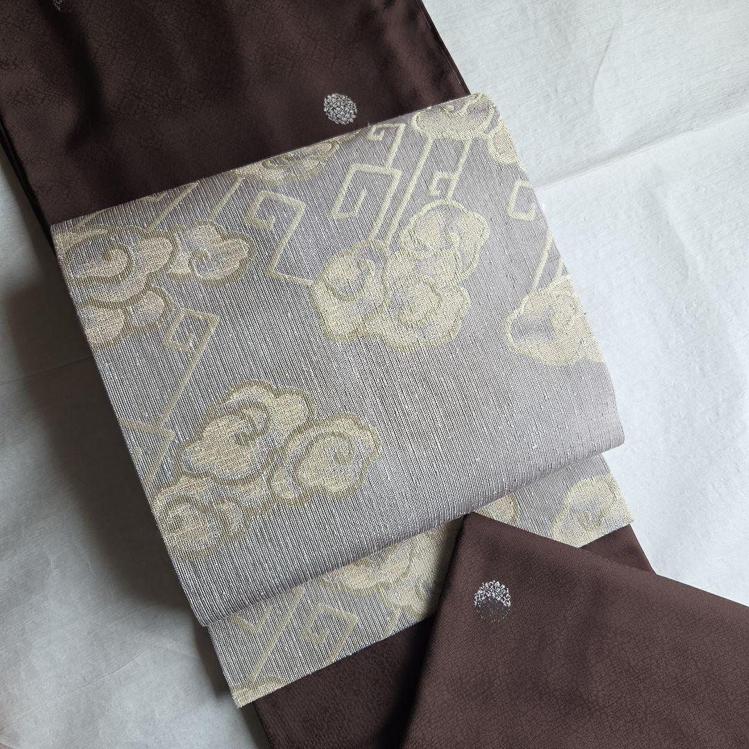 逸品を締める　洛風林　雷文の開き名古屋帯