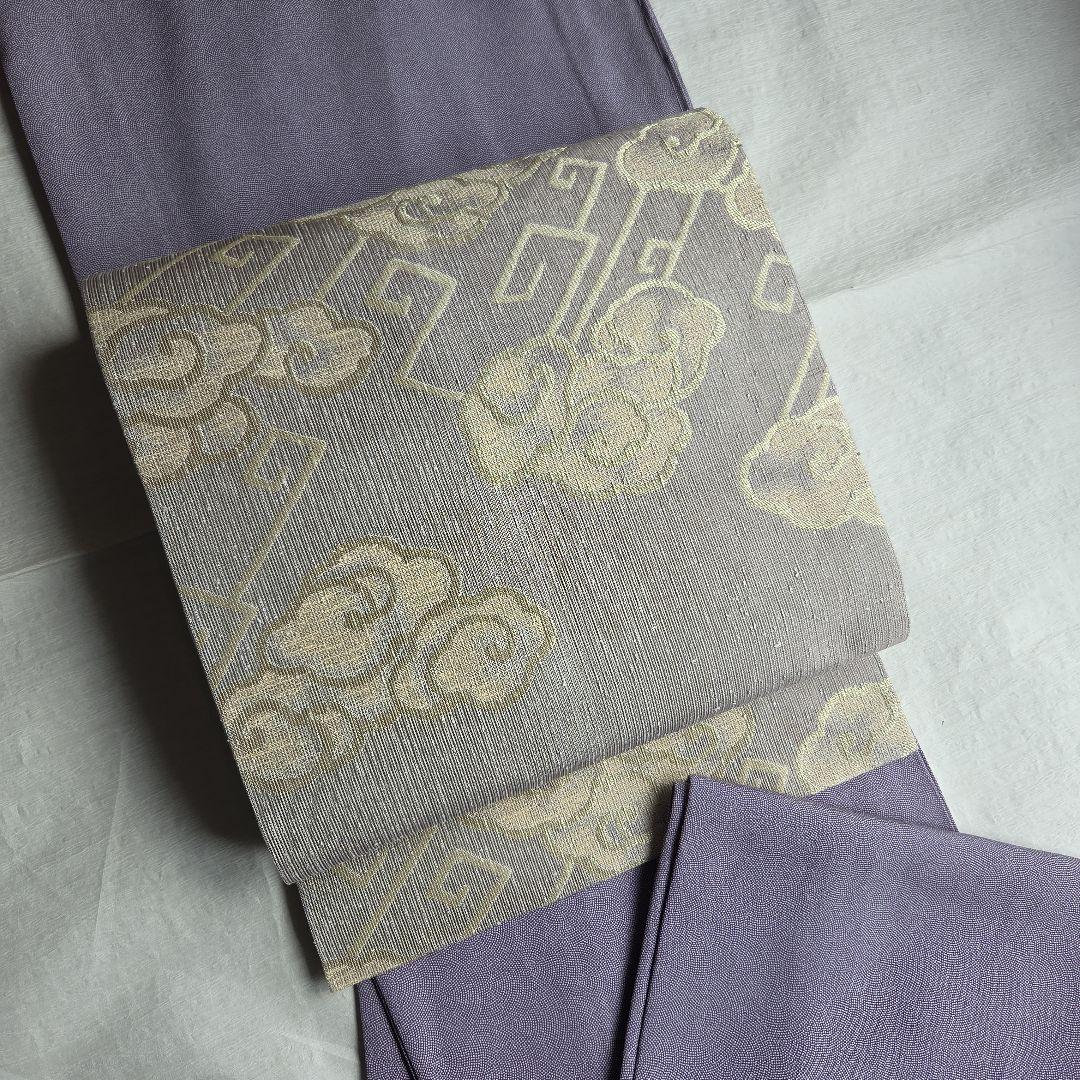 逸品を締める　洛風林　雷文の開き名古屋帯