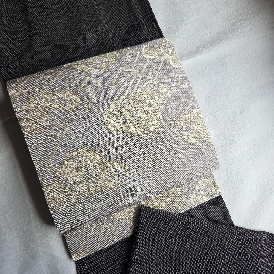 逸品を締める　洛風林　雷文の開き名古屋帯