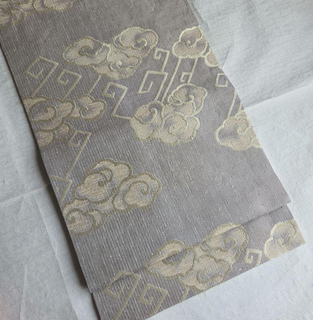 逸品を締める　洛風林　雷文の開き名古屋帯