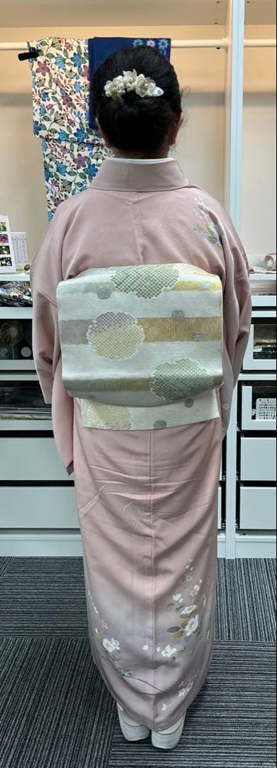 加賀友禅訪問着 ピンク 花柄