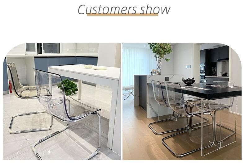 2脚 クリアチェア 琥珀 トーネットチェア風 透明 アクリル