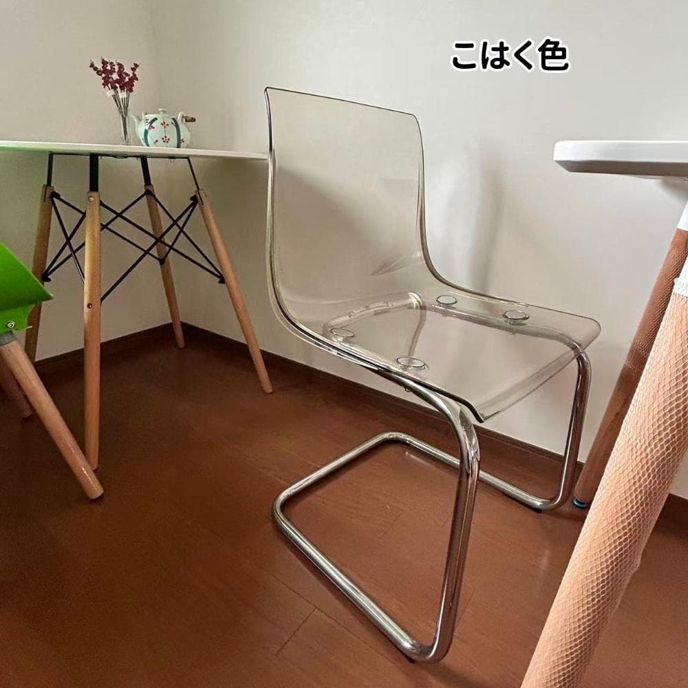 2脚 クリアチェア 琥珀 トーネットチェア風 透明 アクリル