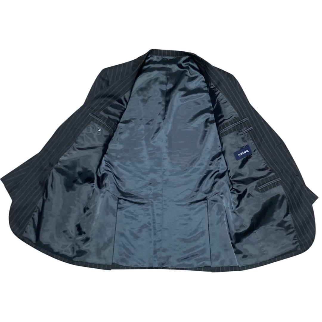 ニューヨーカー　セットアップ　ビジネススーツ　AB7 ダークグレー　ストライプ