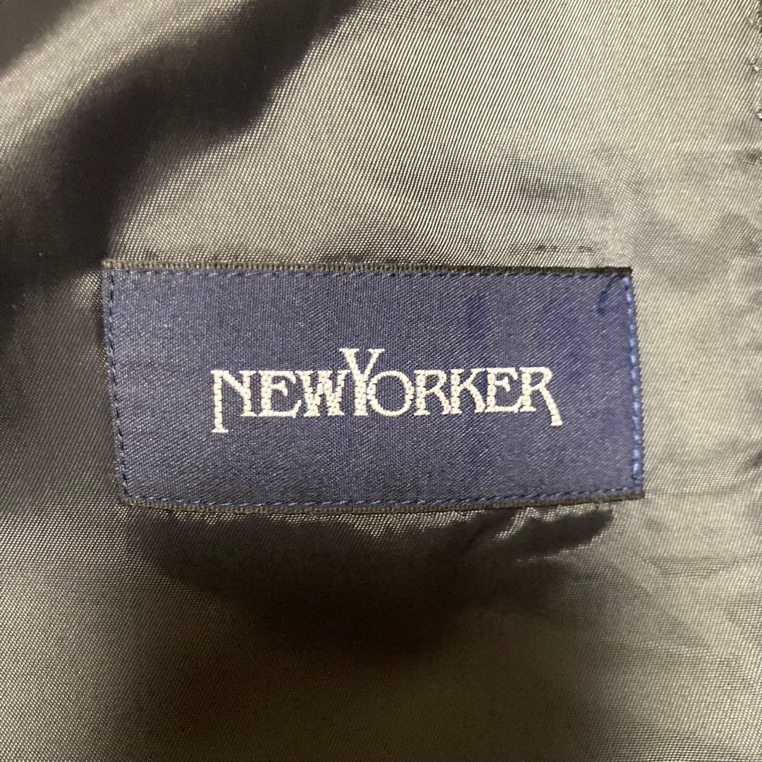 ニューヨーカー　セットアップ　ビジネススーツ　AB7 ダークグレー　ストライプ