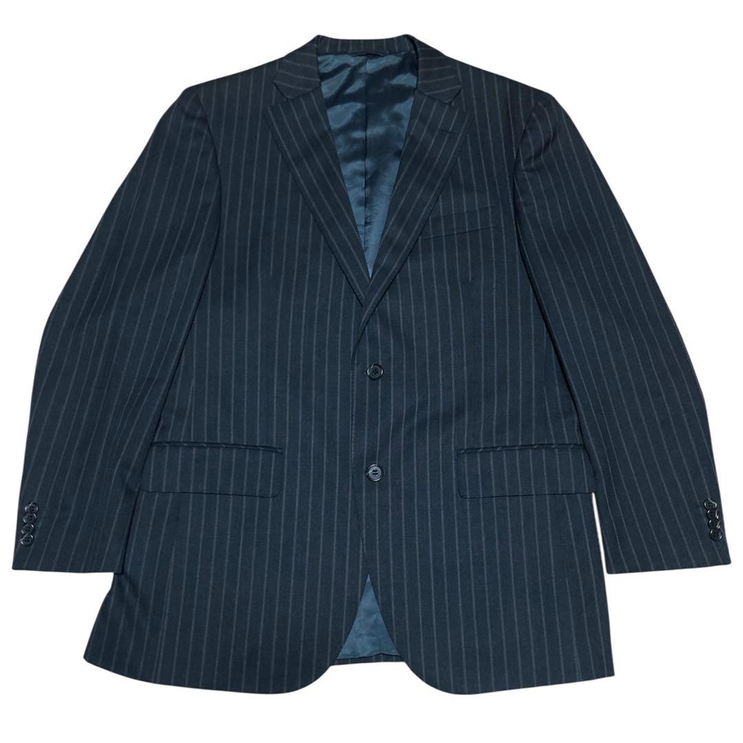 ニューヨーカー　セットアップ　ビジネススーツ　AB7 ダークグレー　ストライプ