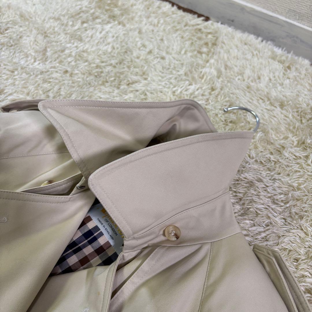 アクアスキュータム　イギリス製　ハウスチェック　ベルト　ロングトレンチコート