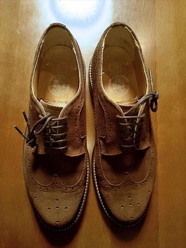 CHEANEY チーニー BAXLEY／ブラウンスエードウイングチップ／8F