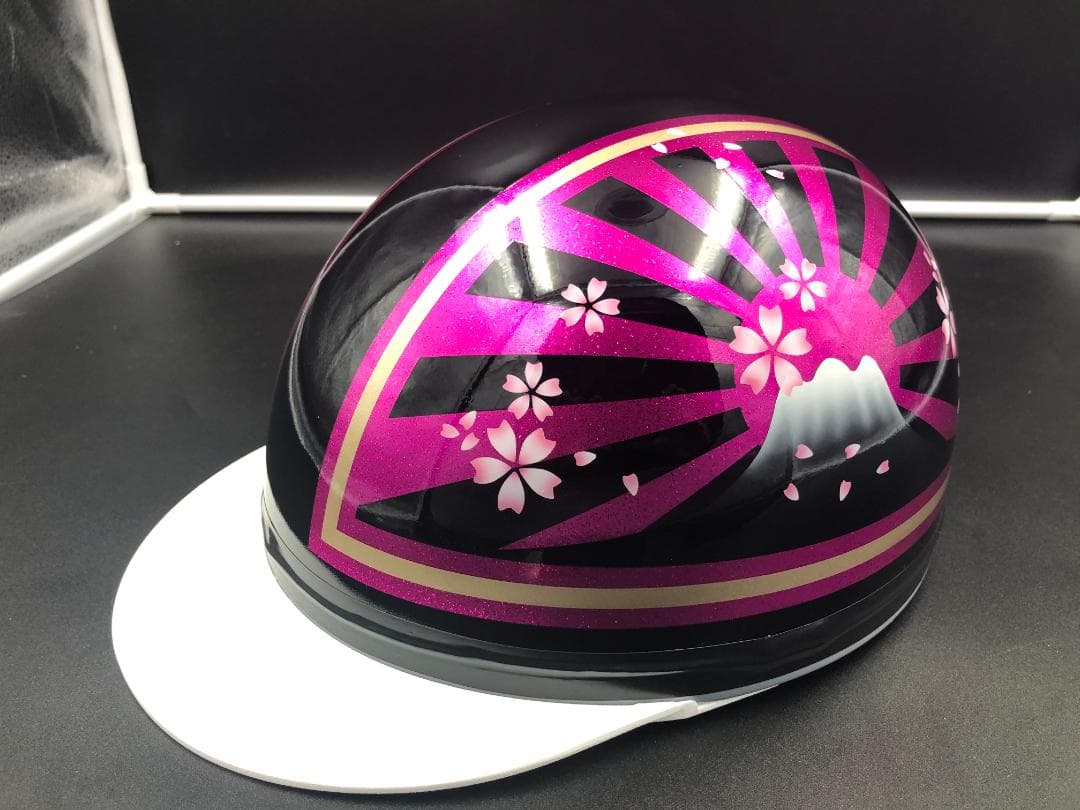 コルク半　カスタム　富士日章　マジック　ブラックピンクゴールド　ラメ　桜