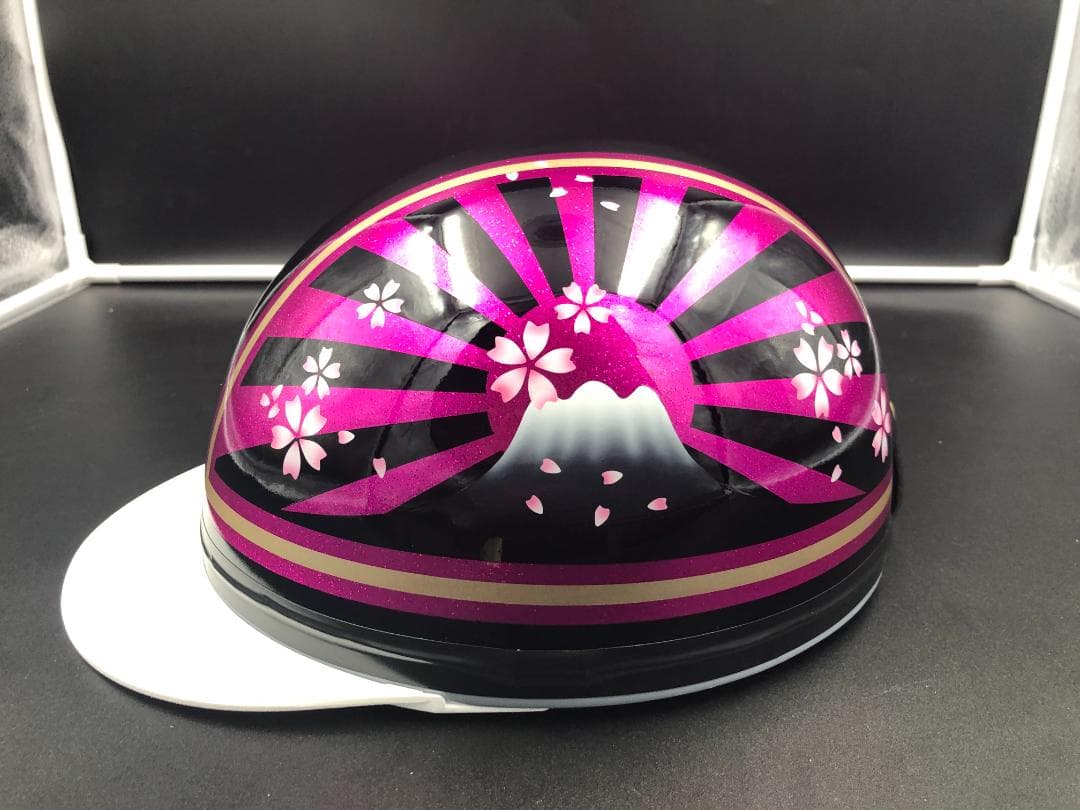 コルク半　カスタム　富士日章　マジック　ブラックピンクゴールド　ラメ　桜