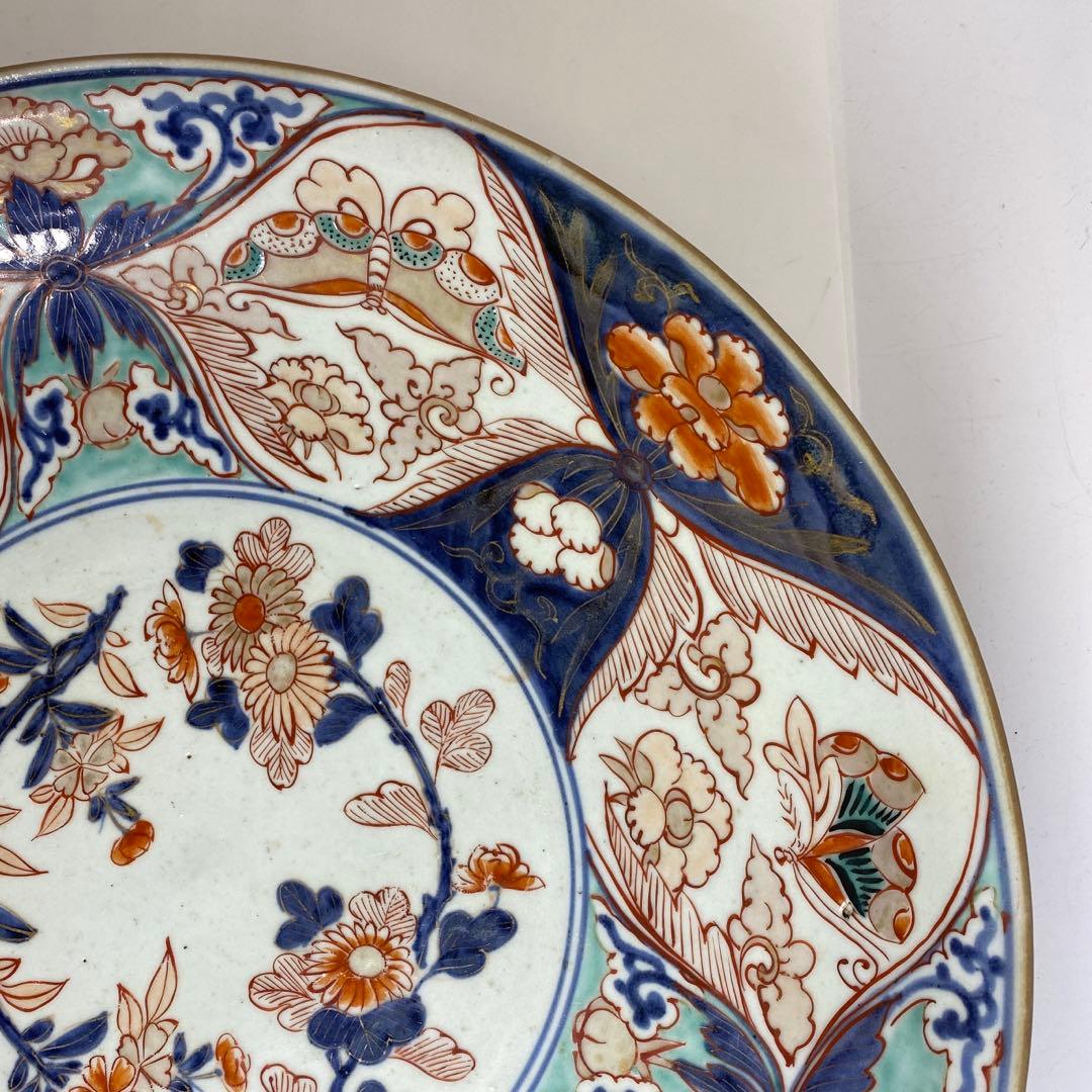 江戸中期 元禄伊万里 大皿 木箱付 w36cm 東キ7-1206☆2F タエチ