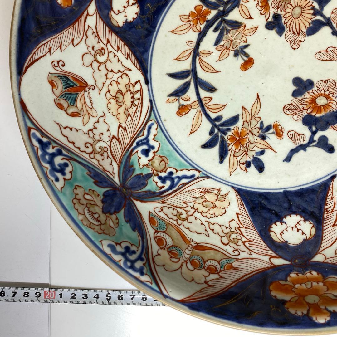 江戸中期 元禄伊万里 大皿 木箱付 w36cm 東キ7-1206☆2F タエチ