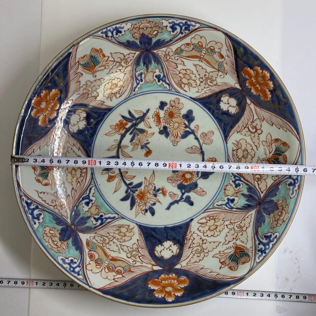 江戸中期 元禄伊万里 大皿 木箱付 w36cm 東キ7-1206☆2F タエチ