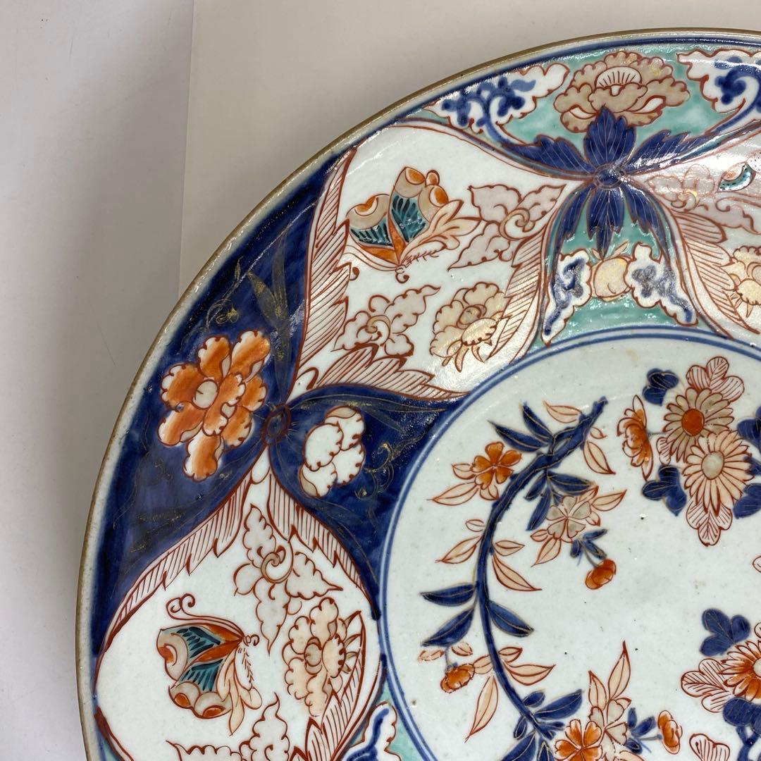 江戸中期 元禄伊万里 大皿 木箱付 w36cm 東キ7-1206☆2F タエチ